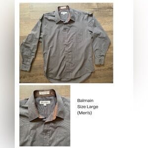 Balmain Charcoal Button Down Shirt
